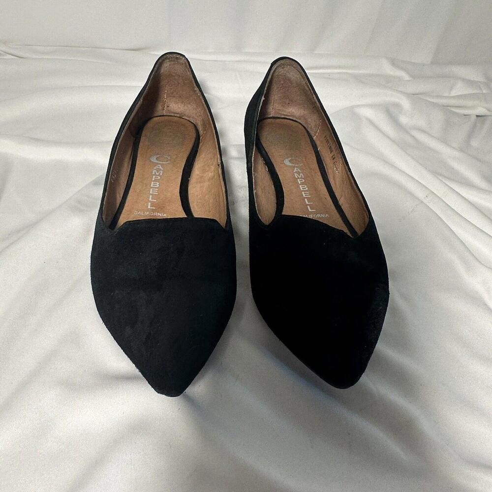 JEFFREY CAMPBELL IBIZA SONNET BLACK SUEDE FLATS SIZE 6.5  LEATHER CALIFORNIA